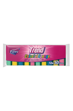 Trend 10'lu Rengarenk Düz Sünger Onikili Paket