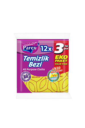 Yüzde 30 3'lü Mikrofiber Temizlik Bezi Onikili Paket