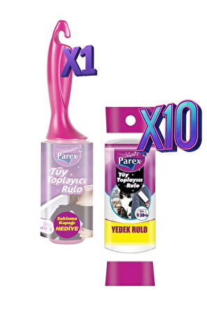 Premium Tüy Toplayıcı Rulo ve 10 Yedek Rulo Paketi