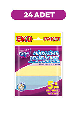 Mikrofiber 5'li Temizlik Bezi 24 Paket