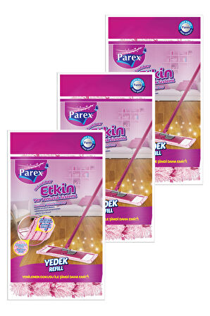 Etkin Yer Temizlik Sistemi Mikrofiber Yedeği Üçlü Paket