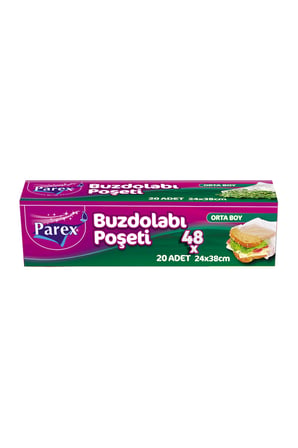 20'li Buzdolabı Poşeti Orta Boy 24 x 38 cm 48'li Paket