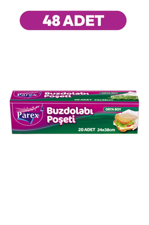 20'li Buzdolabı Poşeti Orta Boy 24 x 38 cm 48'li Paket