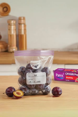 10'lu Çift Kilitli Buzdolabı Poşeti Büyük Boy 26 x 28 cm Üçlü Paket