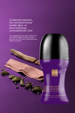 Black Suede Charm Erkek Antiperspirant Roll-On Deodorant 50 Ml. Üçlü Paket