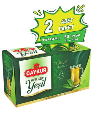 Herdem Yeşil Çay Süzen Poşet 1,6gr 25 Adet İkili Paket