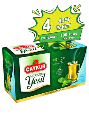 Herdem Yeşil Çay Süzen Poşet Naneli 1,6gr 25 Adet Dörtlü Paket
