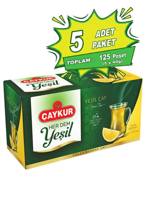 Herdem Yeşil Çay Süzen Poşet Limonlu 1,6gr 25 Adet Beşli Paket
