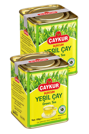Burcum Yeşil Dökme Çay Teneke Kutu 100 gr. İkili Paket