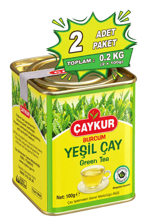 Burcum Yeşil Dökme Çay Teneke Kutu 100 gr. İkili Paket