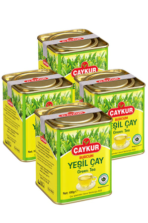 Burcum Yeşil Dökme Çay Teneke Kutu 100 gr. Dörtlü Paket