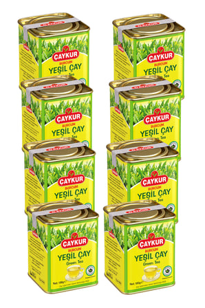Burcum Yeşil Dökme Çay Teneke Kutu 100 gr. Sekizli Paket