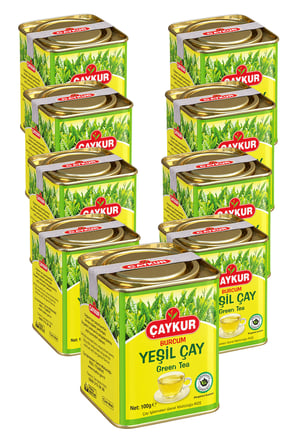 Burcum Yeşil Dökme Çay Teneke Kutu 100 gr. Dokuzlu Paket