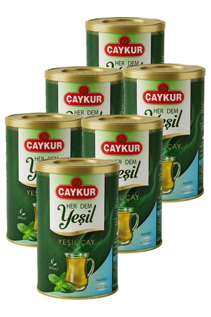 Herdem Yaprak Yeşil Dökme Çay Naneli 200 gr. Altılı Paket