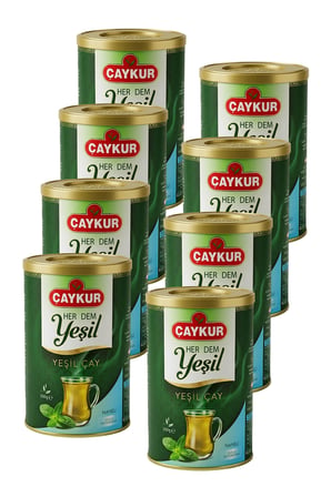 Herdem Yaprak Yeşil Dökme Çay Naneli 200 gr. Sekizli Paket