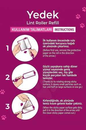 Tüy Toplayıcı Yedek Dörtlü Rulo İki Paket 
