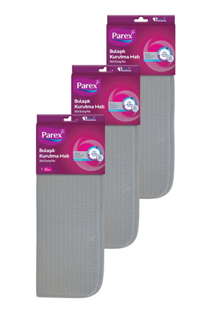 Bulaşık Matı Gri Üçlü Paket