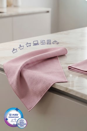 Mikrofiber Çok Amaçlı Bez Pembe İkili Paket