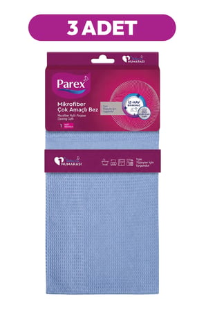 Mikrofiber Çok Amaçlı Bez Mavi Üçlü Paket