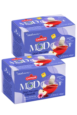 MOD Dört Mevsim Dinamik Bardak Poşet Çay 2x20 40gr. İkili Paket