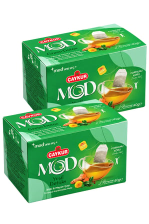 MOD Yeşil De-toks Bardak Poşet Çay 2x20 40gr. İkili Paket