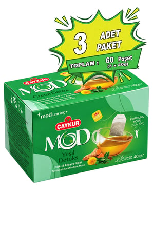 MOD Yeşil De-toks Bardak Poşet Çay 2x20 40gr. Üçlü Paket