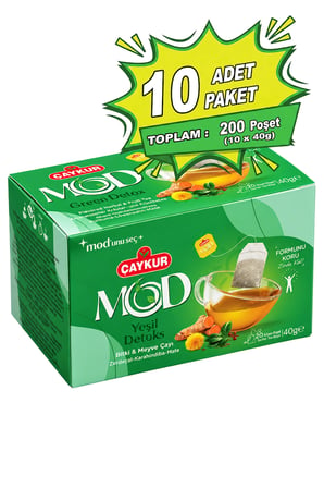 MOD Yeşil De-toks Bardak Poşet Çay 2x20 40gr. Onlu Paket
