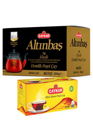 Altın 25'li Bardak ve Altınbaş 40'lı Demlik Poşet Çay Paketi