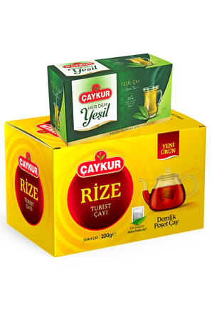 Herdem Sade Yeşil Çay ve Rize 40'lı Demlik Poşet Çay Paketi