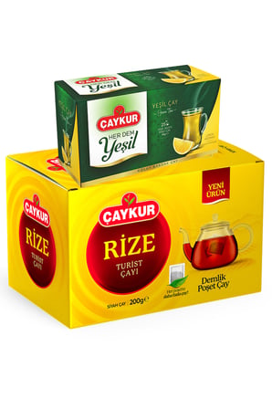 Herdem Limonlu Yeşil Çay ve Rize 40'lı Demlik Poşet Çay Paketi
