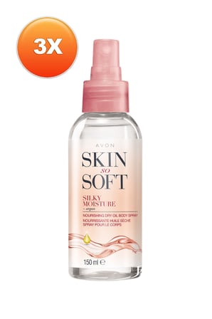 Skin So Soft Silky Nemlendirici Besleyici Kuru Yağ Vücut Spreyi 150 Ml. Üçlü Paket