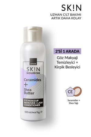 Skin Besleyici Göz Makyajı Temizleyici,Kirpik Bakım Kremi 100 Ml. Üçlü Paket