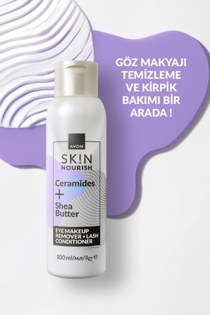 Skin Besleyici Göz Makyajı Temizleyici,Kirpik Bakım Kremi 100 Ml. Üçlü Paket