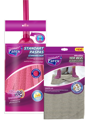 Saplı Standart Paspas ve Mikrofiber Yer Bezi Paketi