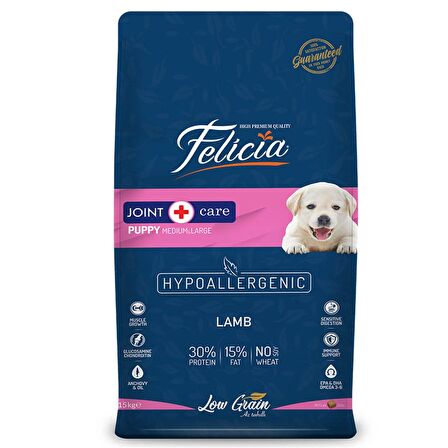 Felicia Medium & Large Kuzu Etli 15 kg Orta ve Büyük Irk Yavru Köpek Maması