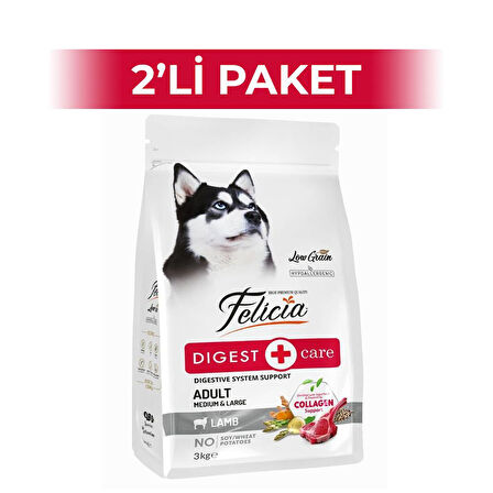 Felicia Az Tahıllı Kuzu Etli Yetişkin Köpek Maması 3 kg 2 Adet