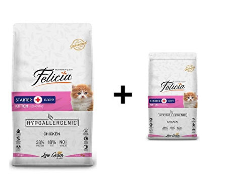 Felicia Kitten Tavuklu Yavru Kedi Maması 12 kg + 1 Adet Felicia Kitten Tavuklu Yavru Kedi Maması 2 kg