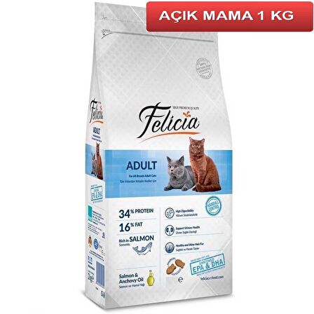 Felicia Az Tahıllı Somonlu Yetişkin Kedi Maması 1 Kg AÇIK