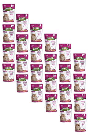 Jungle Pouch Kısırlaştırılmış Gravy Soslu Biftekli Yaş Kedi Maması 100 Gr (24 ADET)