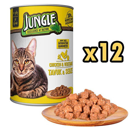 Jungle Tavuklu Sebzeli Kedi Konservesi 415 Gr X 12 Adet