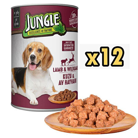 Jungle Kuzu Ve Av Hayvan Etli Köpek Konservesi 415 Gr X 12 Adet