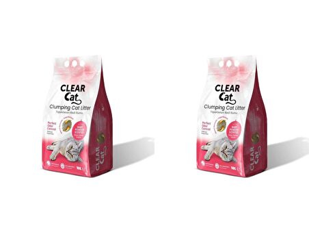 CLEAR CAT BEBEK PUDRASI KOKULU KEDİ KUMU - 10 KG x 2 ADET