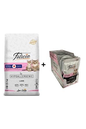 Kuzulu Yavru Kedi Maması 12 Kg + 12 Adet Kuzulu Yavru Yaş Mama 85 Gr