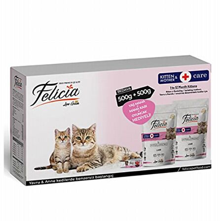 Felicia Az Tahıllı Kuzu Etli Yavru Kedi Başlangıç Seti 500+500 Gr