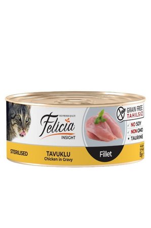Felicia Sterilised Tavuklu Fileto Tahılsız Kedi Konservesi 85 gr
