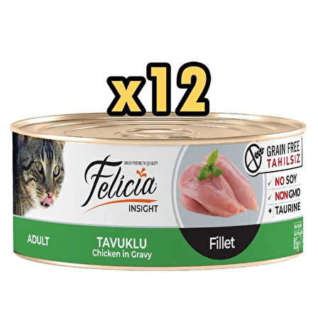 Felicia Tahılsız Tavuklu Fileto Yaş Kedi Konservesi 85 Gr X 12 Adet