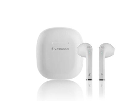 Vollmond VL201 Bluetooth 5.3 IPX6 Level Suya ve Tere Dayanıklı Tasarım TWS Kablosuz Kulaklık Beyaz 