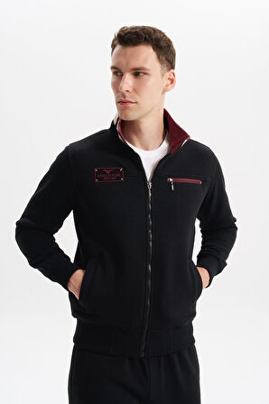 Arma Erkek Slim Fit Örme Basic 3 İplik Şardonlu Dik Yaka Tam Fermuar Mont – %70 Pamuk %30 Polyester K6MYO9715 