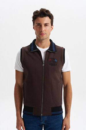 Arma Erkek Slim Fit Örme Basic 3 İplik Şardonlu Dik Yaka Yelek – %70 Pamuk %30 Polyester K5YYO9476 