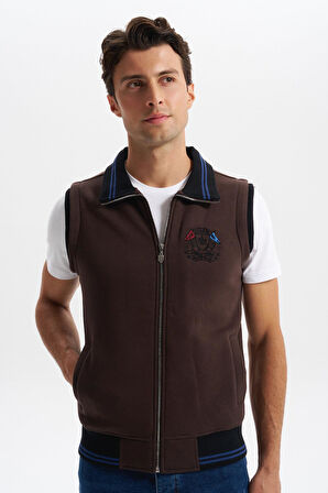 Arma Erkek Slim Fit Örme Basic 3 İplik Şardonlu Dik Yaka Yelek – %70 Pamuk %30 Polyester K5YYO9476 